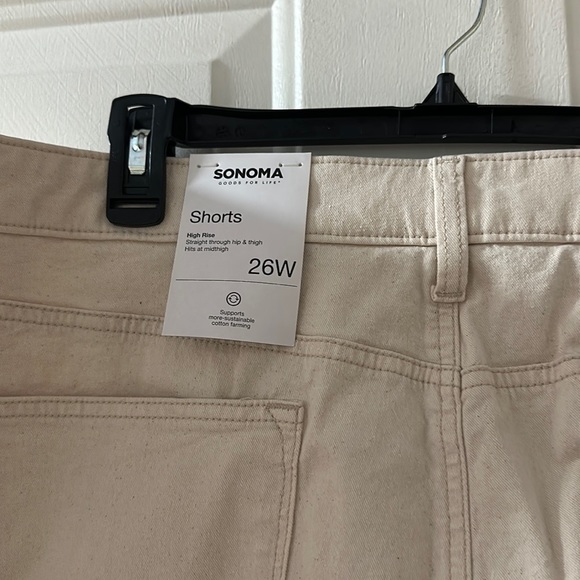 *FINAL*SONOMA HIGH RISE DENIM SHORTS: UNDERWOOD (CREAM): NEW WITH TAGS: SIZE 26W - Picture 4 of 5
